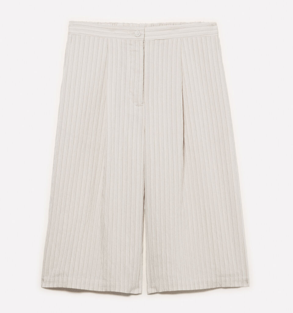 Bermuda bianco panna rigati - pantaloni shorts da donna - Bianco Panna | Sisley image number 5